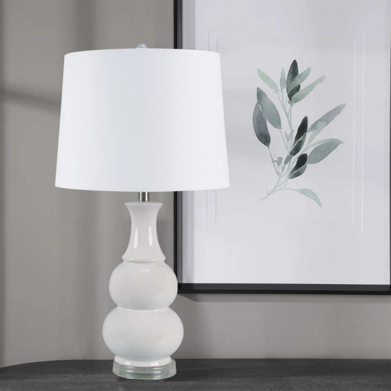 White Gourd Shape Retro Design Base Exquisite Indoor Lighting Table Lamp Ceramic Light