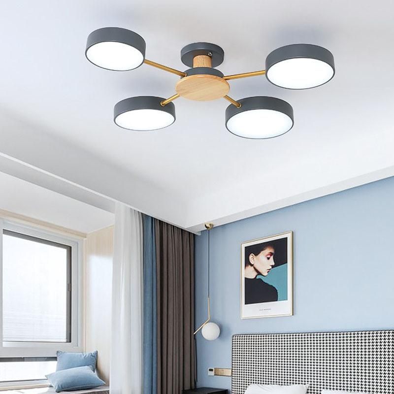 Bedroom Living Room Ceiling Chandelier Bedroom Nordic Wooden Ceiling Light (WH-WA-18)