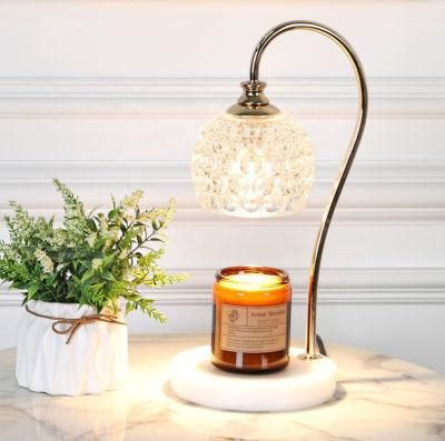 Luxury Solid Wood and Marble Base Aromatherapy Lamp Melting Wax Lamp Candle Essential Oil Lamp