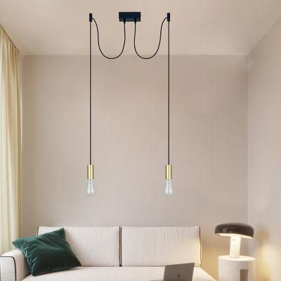 Indoor Popular Decorative Nordic LED Lights Gold Linear Aluminum Tube Ceiling Pendant Light