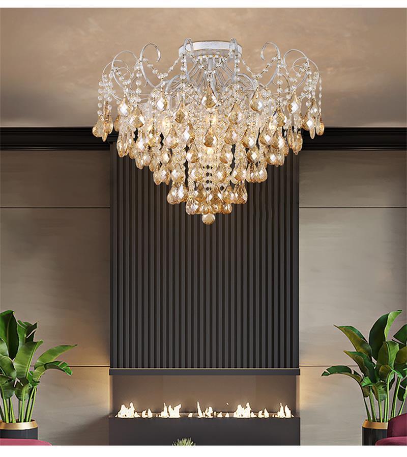 Special Chandelier Design Crystal Glass Lampshade Living Room Dining Room Modern Interior LED Ceiling Light