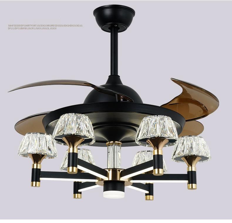 Smart Ceiling Fan with Lights with Remote Control Chandelier Invisible Fan Blade LED Fixtures Decorative for Home