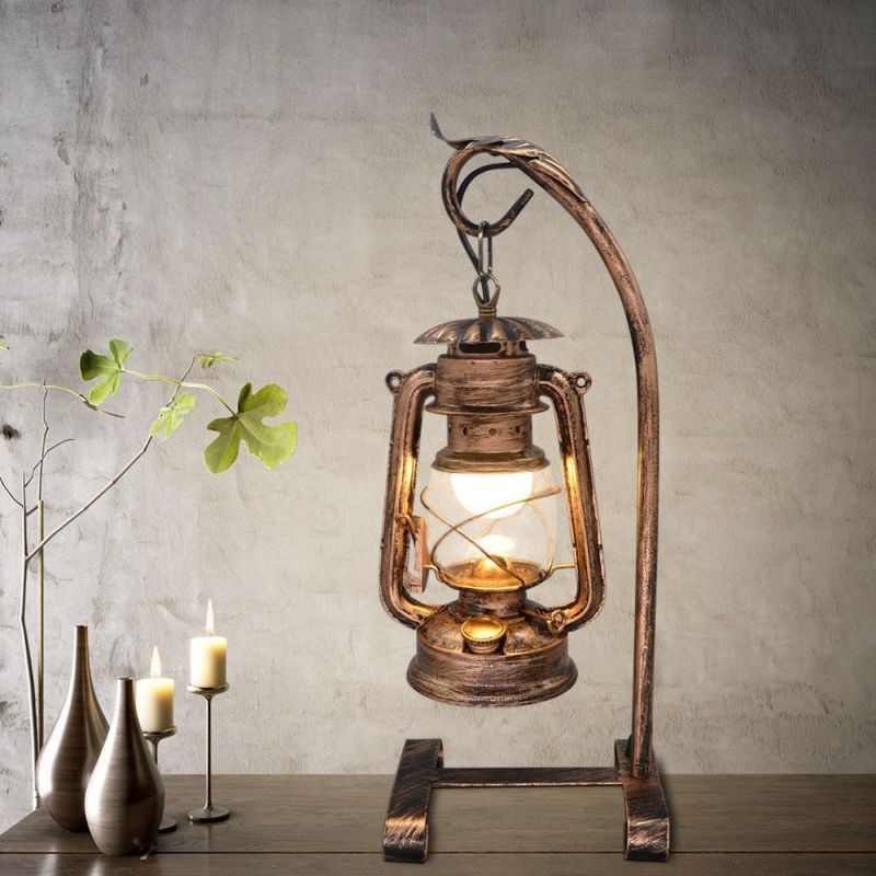 American Vintage Candle Table Light with Plug, Old Design Kerosene Lamp (WH-VTB-01)