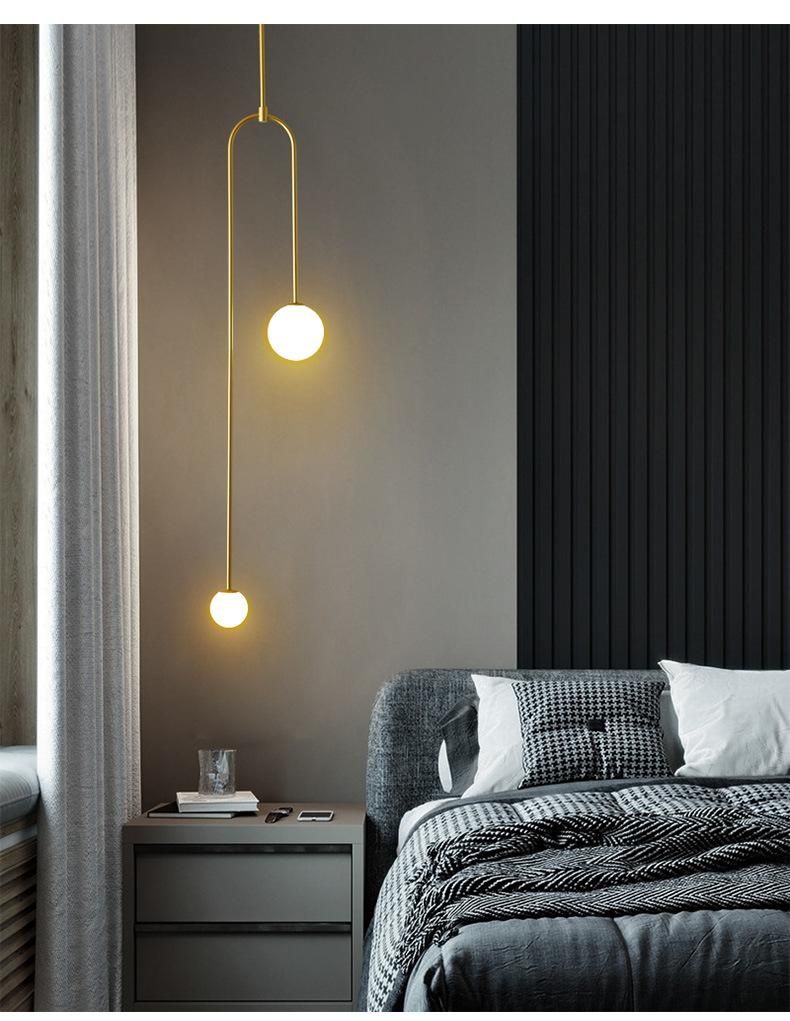 Modern Glass Pendant Lighting Art Indoor Evert Eye-Catching Minimalist Double Globe Pendant Light (WH-AP-305)