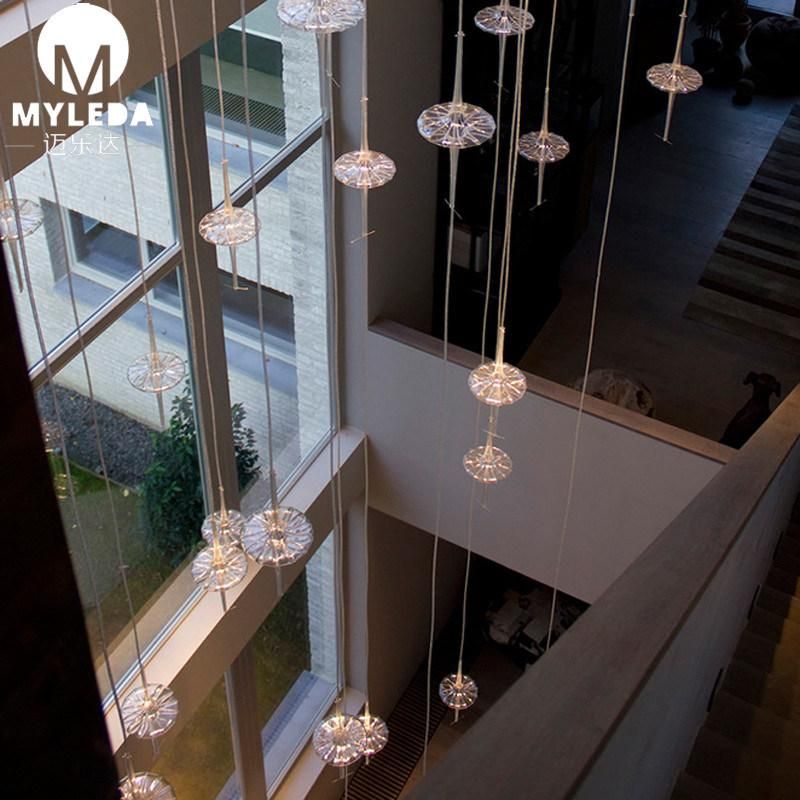 Hanging Suspension Glass Chandelier Lighting for Hotel Lobby
