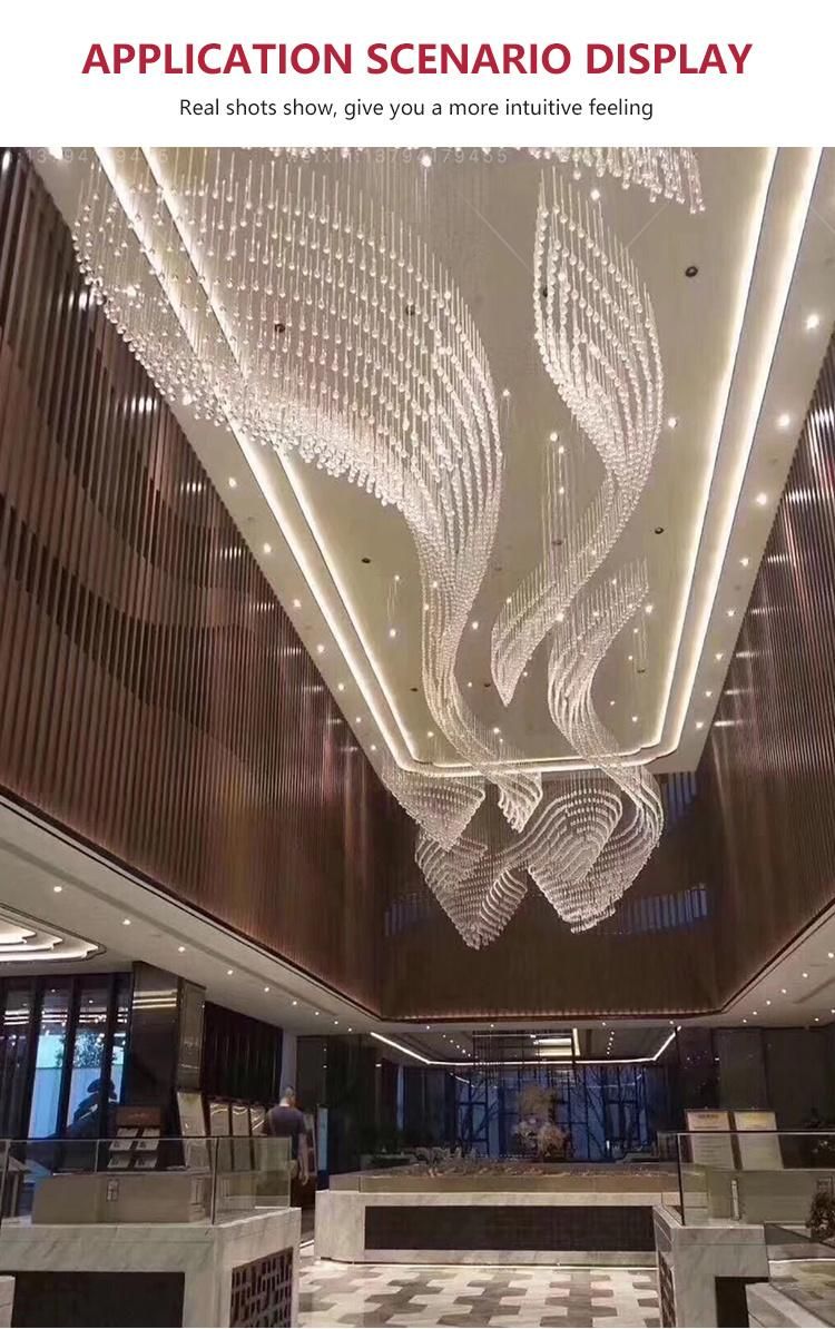 Nordic Style Banquet Hall Villa Weeding Big Luxury Glass Custom Chandelier Light