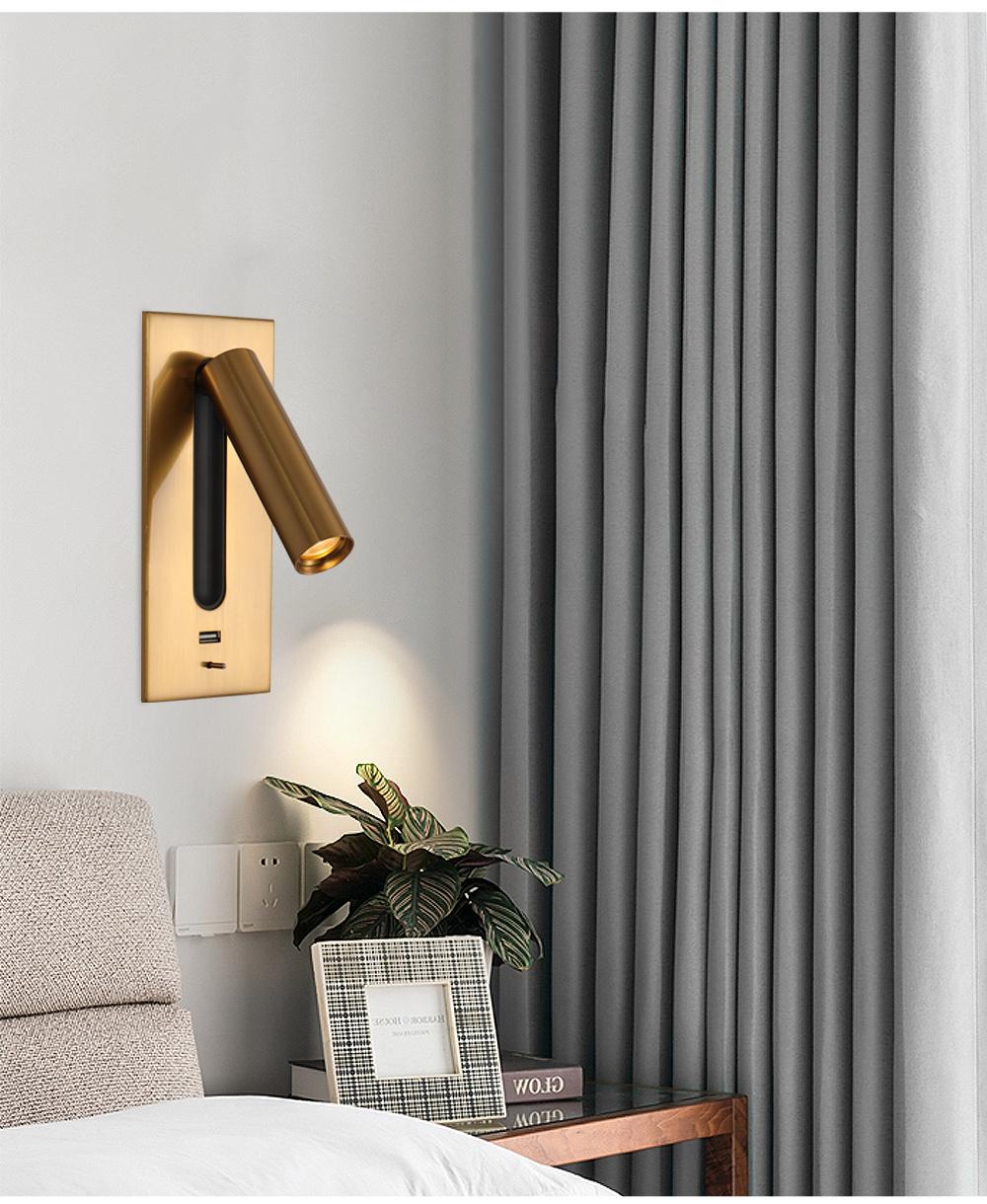 Modern Wall Lamps for Bedroom Study Living Balcony Room Acrylic Home Deco Phone USB Charger Wall Sconce LED Lights