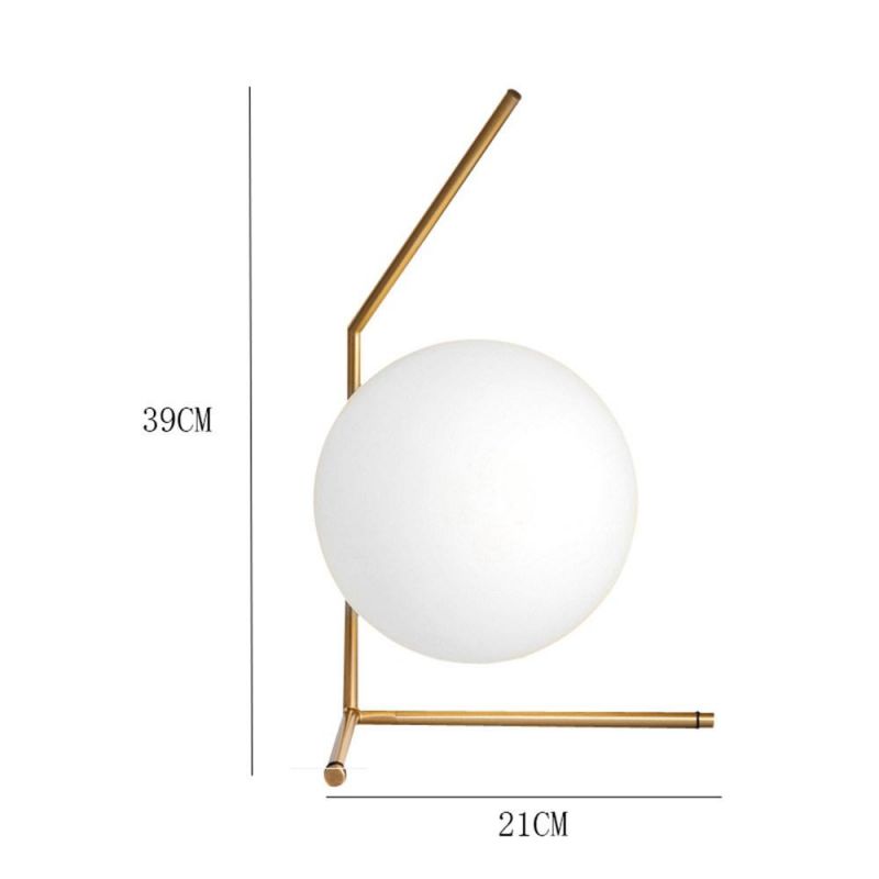 Modern LED Bedside Table Lamps Nordic Living Room Home Decor Glass Ball Desk Light Golden Table Lights Indoor LED Desk Lamp