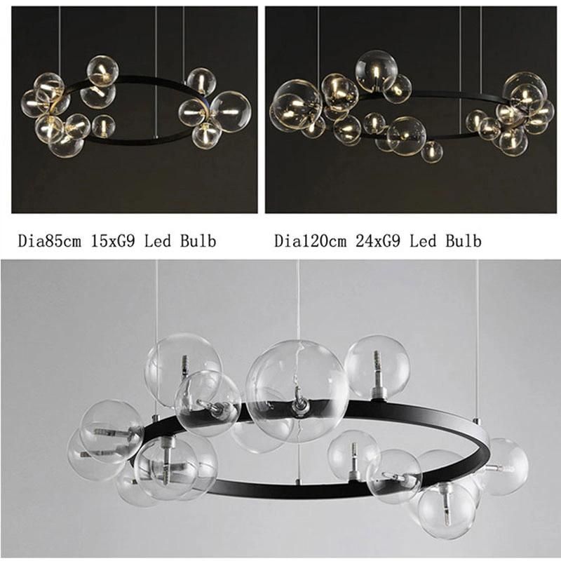 Hanging Lights Clear Glass Round Ball Globe Pendant Light