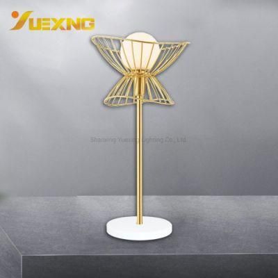 New Arrival Bed Side Home Decorative Living Room Table Lamp Reading LED Hollow out Golden Table Light