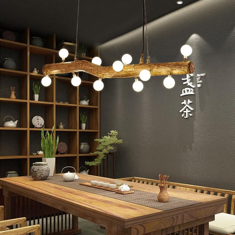 Pendant Lamp Restaurant Light Creative Personality Wood Decorative Chandelier
