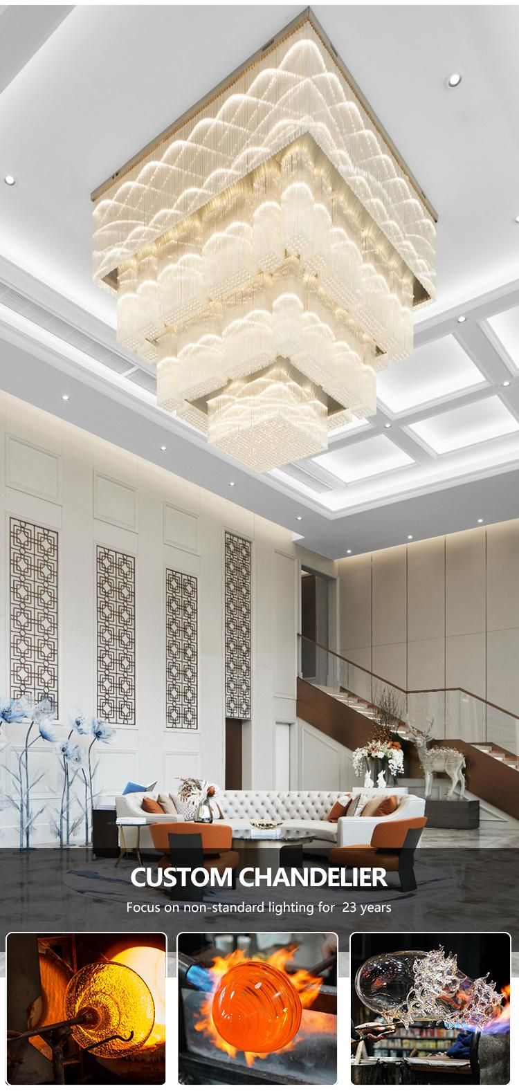 Competitive Price Hotel Lobby Dining Hall Custom Project Luxury Crystal LED Chandelier
