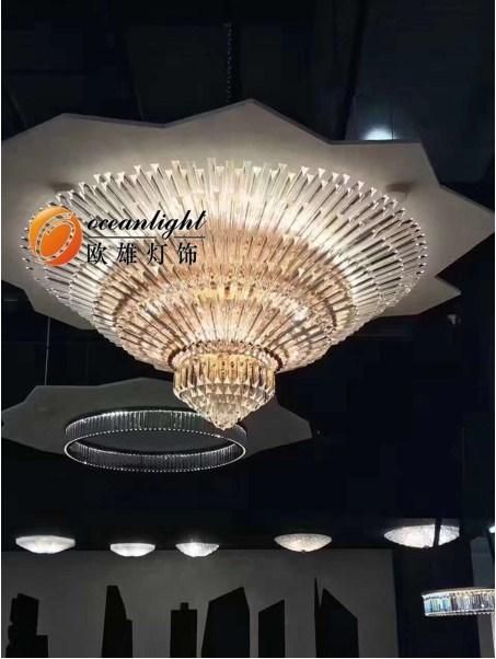 Golden Indoor Lighting Oval Long Metal E14X13 Crystal Chandelier Luxury