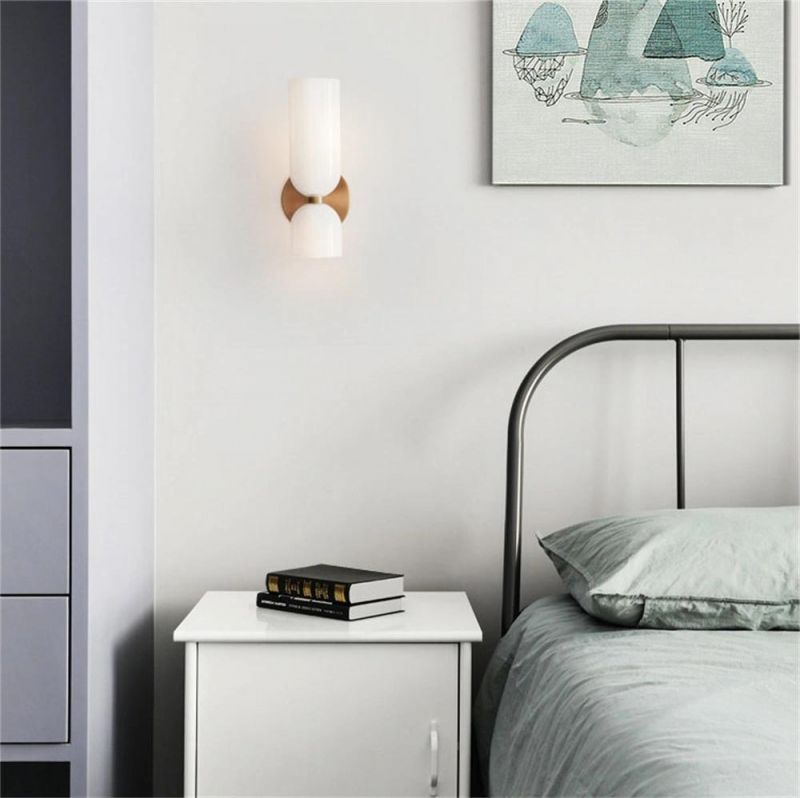 Bedroom Bedside Lamp Designer LED Wall Lamp Modern Simple Living Room Creative Glass Wall Llghts Fixtures