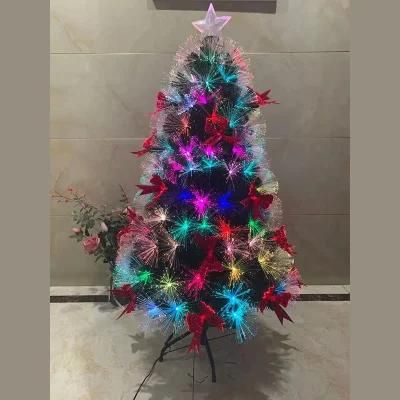 Red Bowknot Slow Blinking Optical Fiber Christmas Tree for Gc-Lt-Hsh