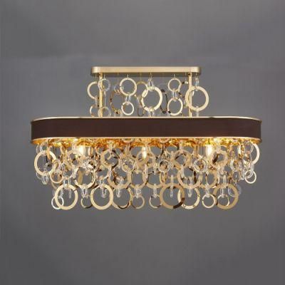 New Design Metal Ring Glass Chandelier Cast Iron Chandelier Luxury Home Decor Glass Flower Pendant Light