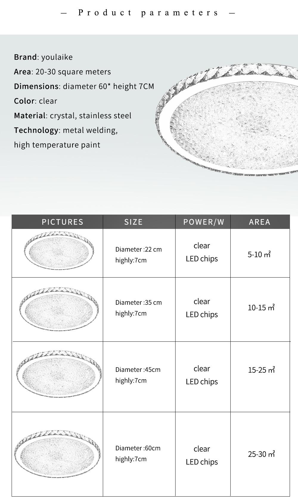 Modern Crystal Ceiling Lamp Round Modern Living Room Decoration Kitchen Chandelier (WH-CA-61)
