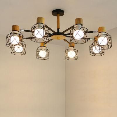 Vintage Chandelier Ceiling Chandeliers Adjustable Lustre for Living Room Bedroom Kitchen Wood Lighting (WH-WA-26)