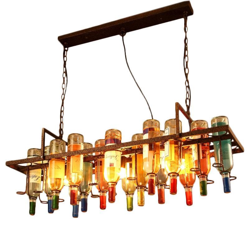 Vintage Wine Bottle Lights for Bar restaurant Colourgul Glass Bottle Pendant Lights Industrial Bar Light (WH-VP-87)