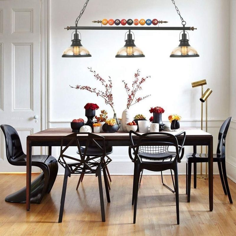 Vintage 3 Lights Light Metal Pendant Lamp with Glass Shade for Special Billiard Antique Pendant Light (WH-VP-86)
