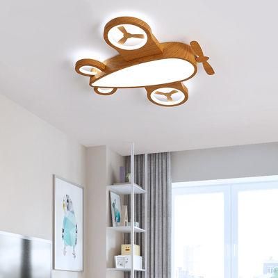 Wooden Cartoon Airplan Ceiling Light Nordic Japanese Kids Room Lamp (WH-WA-27)