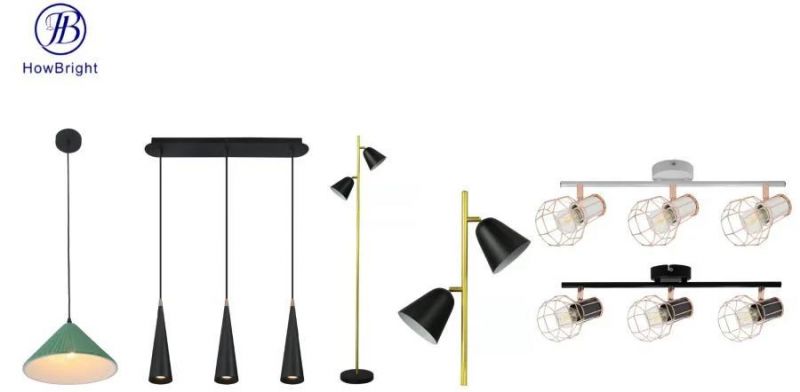 Hot Sales Pendant Light for Kitchen, E27 Metal Black Chandelier, LED Ceiling Fixture Hanging Lamp for Dining Rooms,