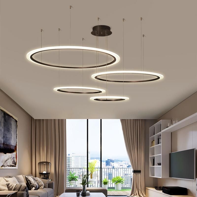 Round Circle Rings LED Pendant Lamp Acrylic Ring LED Hanging Lamp