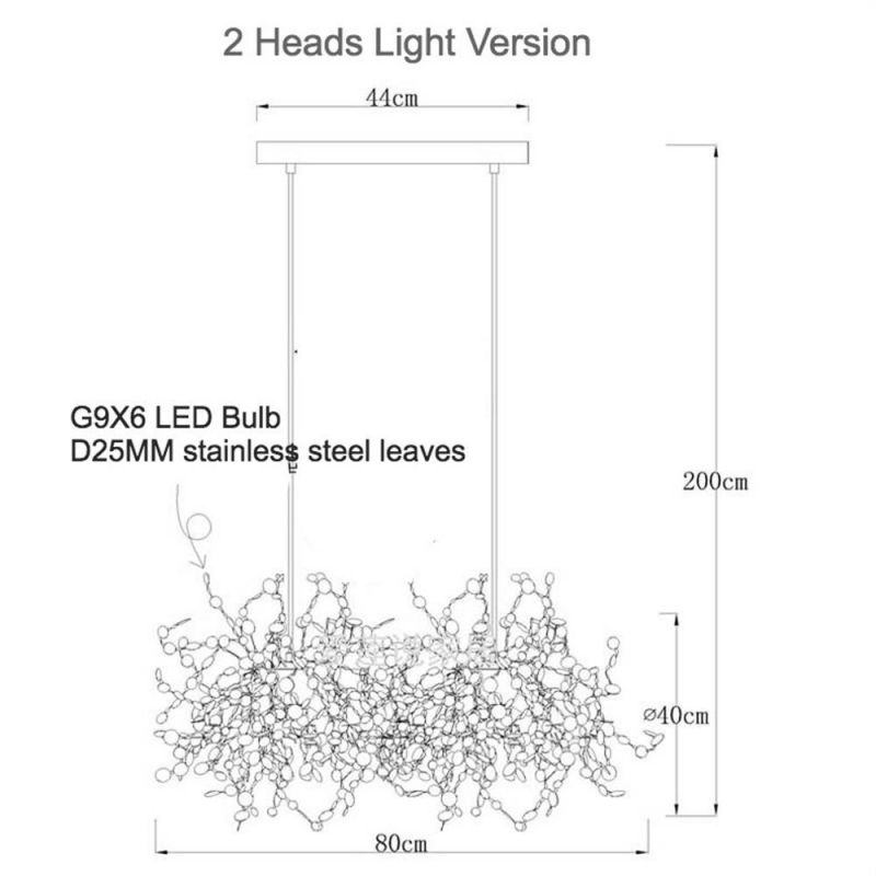 Light Luxury Modern Creative Art Stainless Steel Chandelier Living Room Coffee Shop Window Bar Decorative Lamp