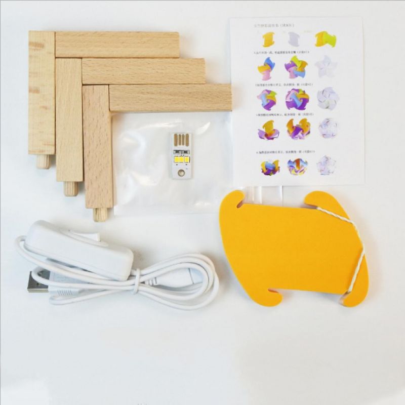 New Design Jigsaw Puzzle DIY LED Table Night Lamp Modern 1PC LED Bedside Night Light with Wood Bracket Hot 3D Illusion Table Night Lamp