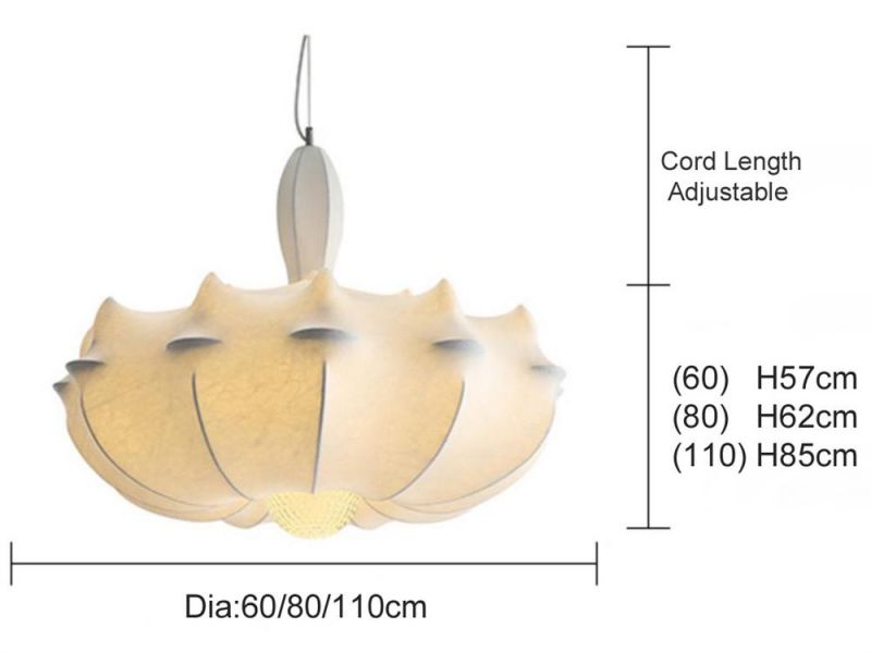 Modern Chandeliers Cream Natural Silk Lampshade Pendant Lamp