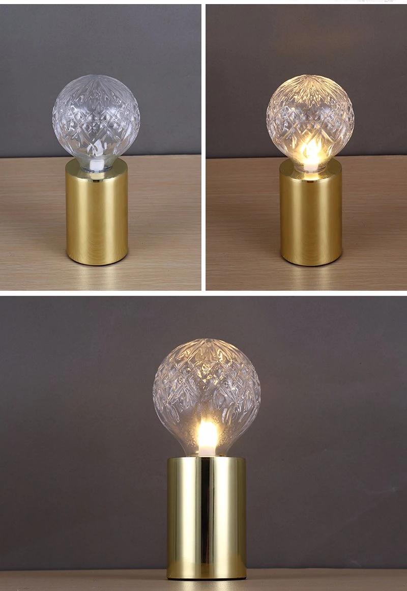 Modern LED Table Lamps Gold Galss Lights Bedside Reading Desk Lamp