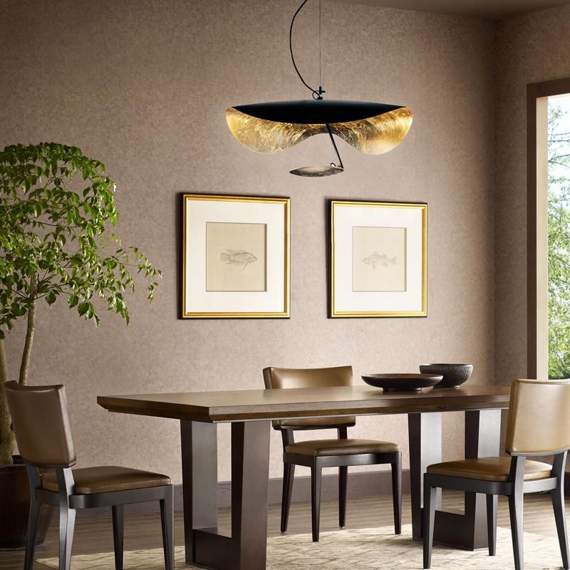 Handmade Art Pendant Lamp Nordic Personality Creative Lamp Gold Foil LED