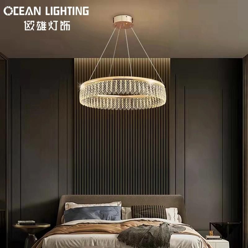 Indoor Hotel Ocean Lighting Chinese New Popular Design Pendant Lamp Ceiling Crystal Customized Round Glass Chandelier