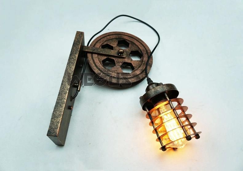 Industry Bedside Aisle Corridor Wind Vintage E27 Lifting Pulley Wall Lamp (WH-VR-32)