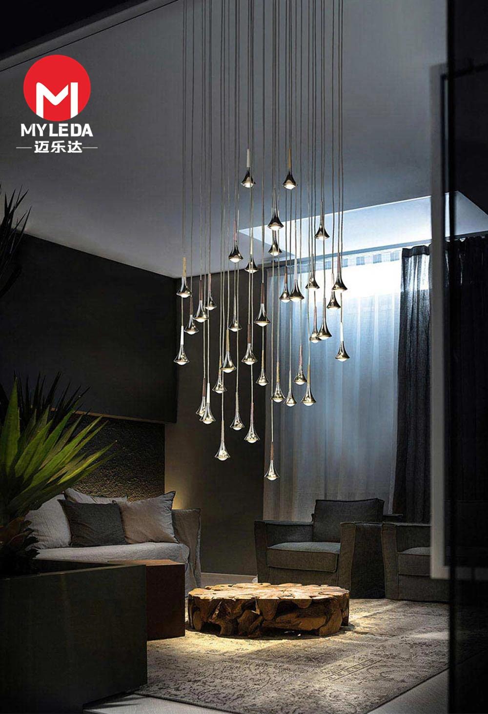 Hanging Interior Lamp Golden Pendant Lamp with Glass Ball Inside