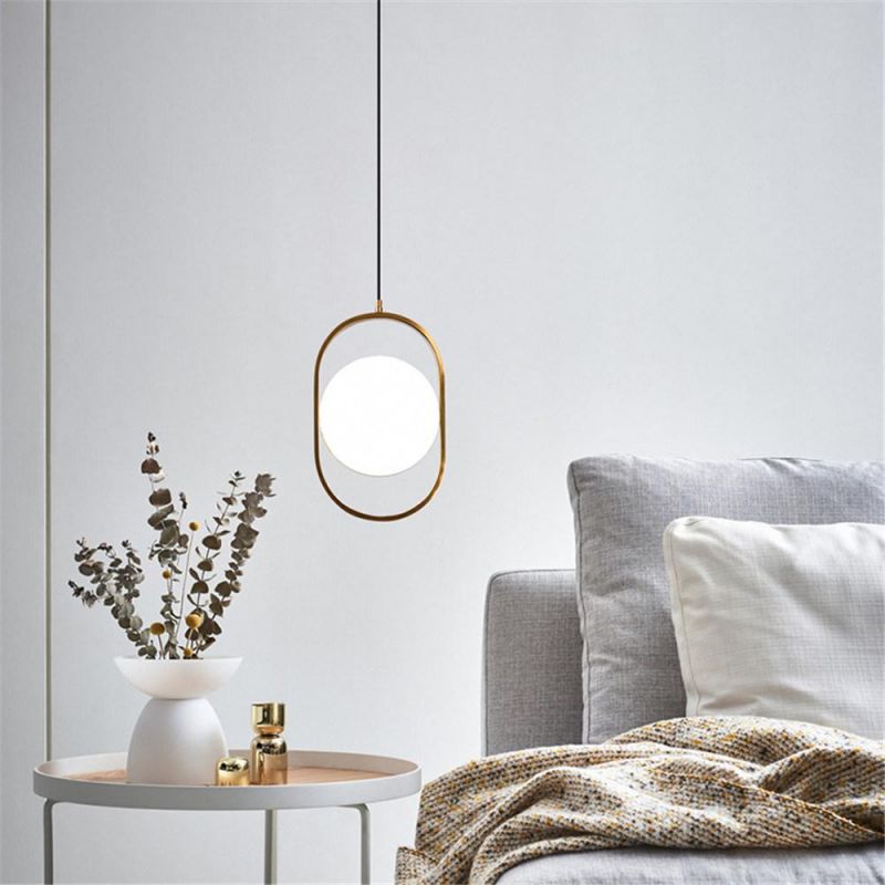 Modern Line Pendant Lights Designer Ring Hanging Lamps Dining Room Bedroom Bedside Restaurant Living Room Light Fixtures