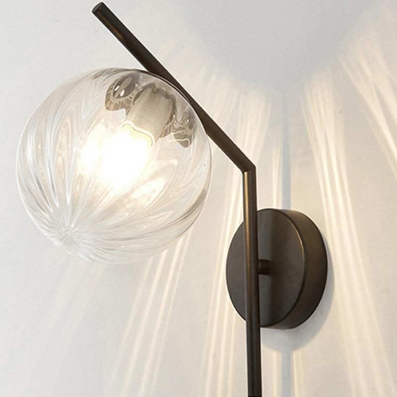 Black Gold Nordic Glass Wall Lamp LED Indoor Moon Wandlamp Bedroom Indoor Wall Lamp (WH-OR-111)