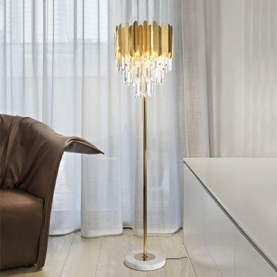 Modern Crystal Floor Lamp Stand Lamp for Living Room Reading Bedroom Standing Lamp (WH-MFL-81)