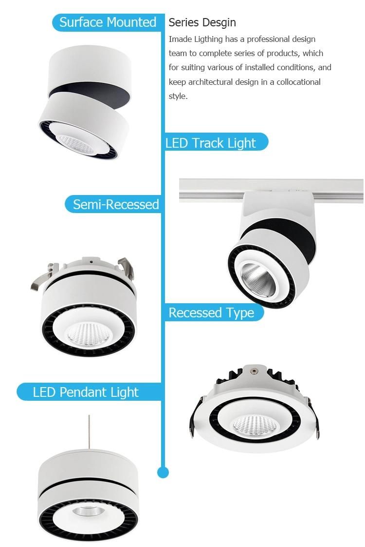 Imade LED Downlight Recessed MR16 GU10 Ceiling Spot Light Adjustable Downlight 12W