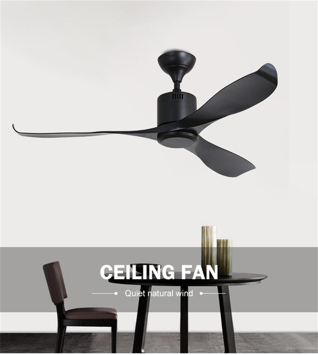 Simple Design Save Energy Silent 3 Fan Speed 56 Inch ABS Blade Light Ceiling Fan