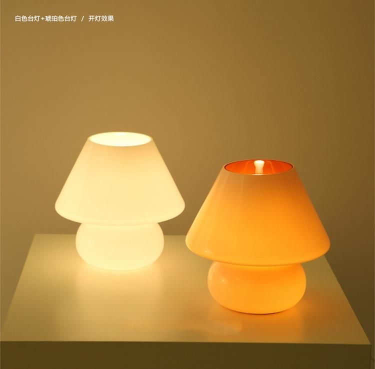 Creative Cute Orange Glass Saving Small Bedside Lamp Bedroom