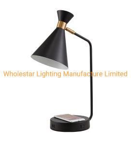 USB Table Lamp with Wireless Charging / USB Desk Lamp Reading Lamp (WHD-060-W)