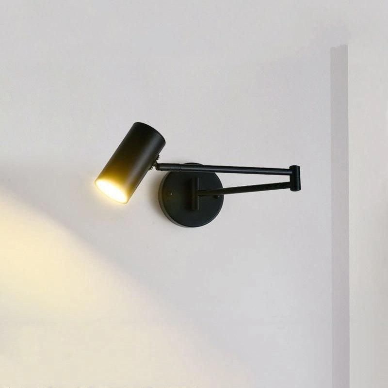 Nordic Simple Bedroom Bedside Wall Lamp Folding Telescopic Rocker Long Rod Wall Light Living Room Background Wall Decor LED Lamp