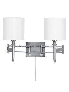 UL Adjustable Double Wall Lamp with Brush Nickel Finish