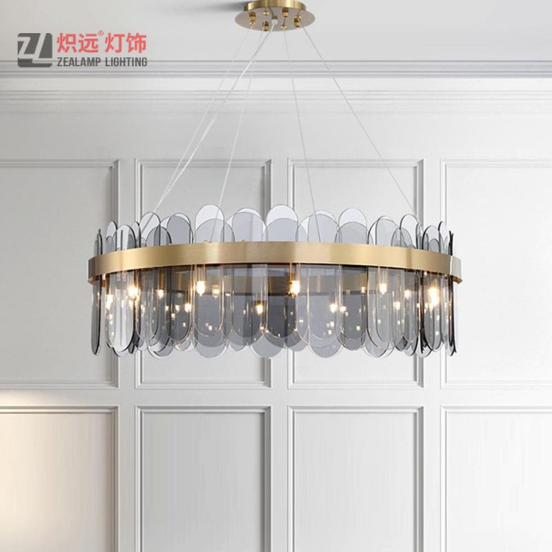Round Hotel Living Room Modern Acrylic Chandelier Lamp