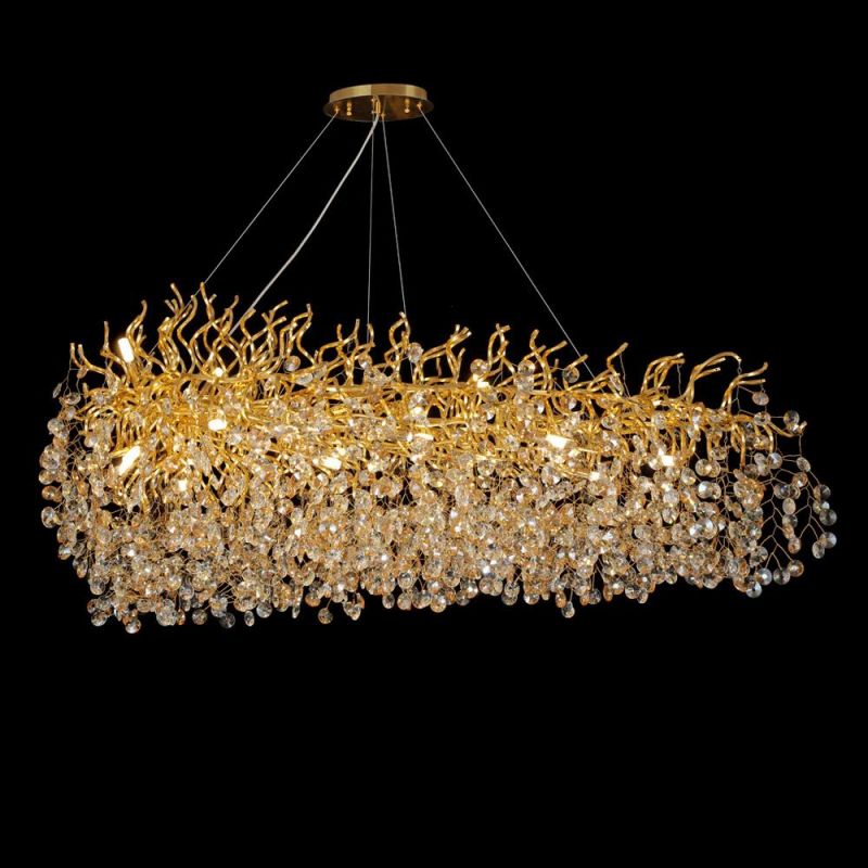 2022 Dining Room Chandelier Light Hanging Long Chandelier for Restaurant & Villa Lobby