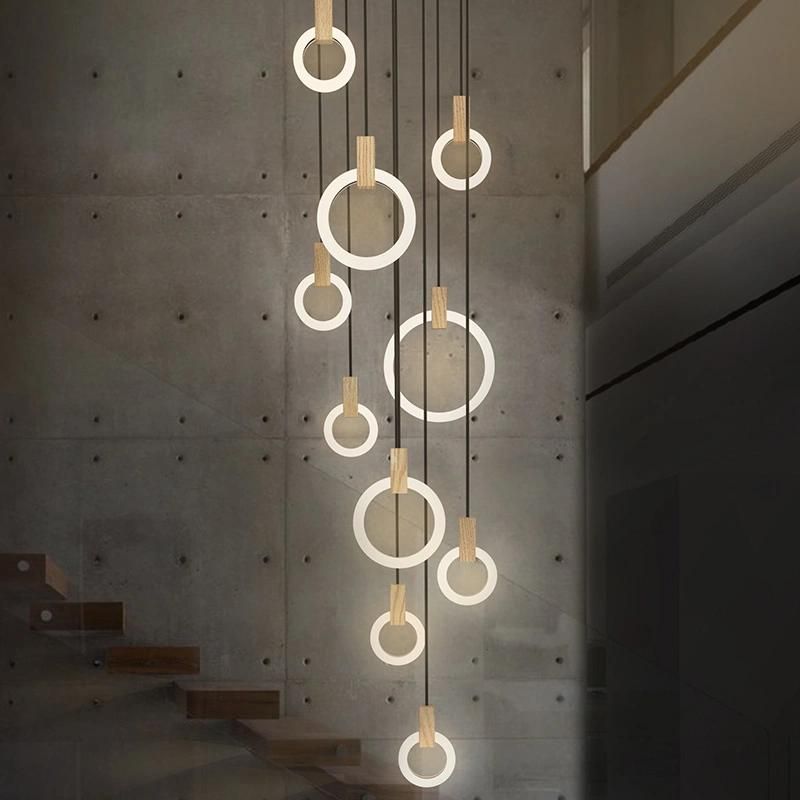 Nordic Wood Pendant Lamp Lighting Novelty Pendant Light Loft Kitchen Indoor Cafe Decoration Suspended Lamp (WH-AP-168)