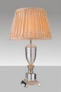 Phine 90154 Clear Crystal Table Lamp with Fabric Shade