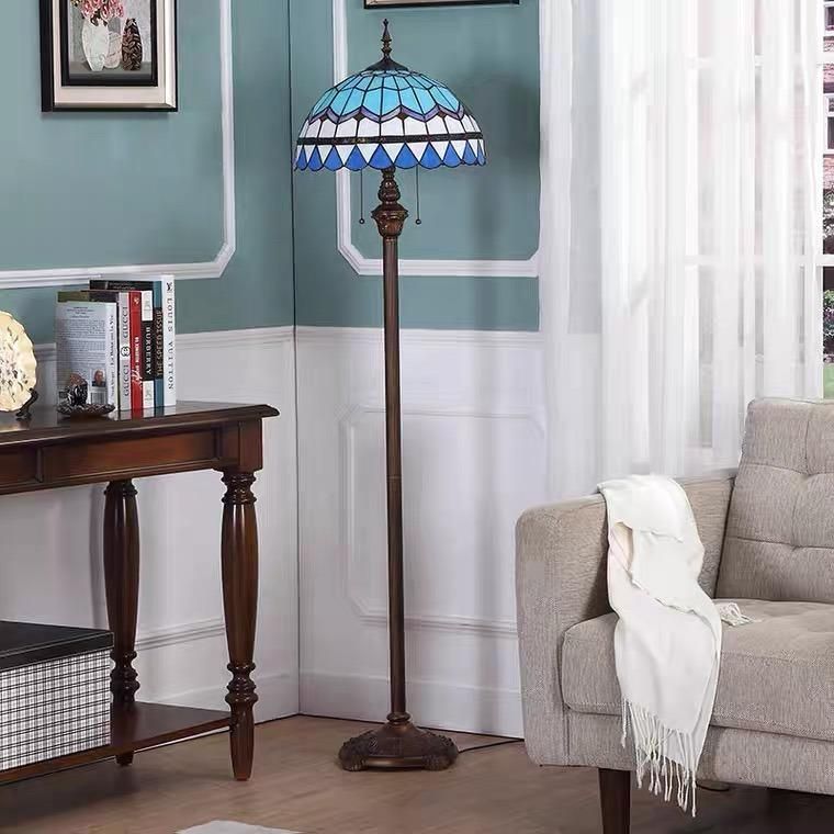 Blue Mediterranean Simple Modern Living Room Lamp Fashion Creative Warm Color Art Study Bedroom Floor Lamp