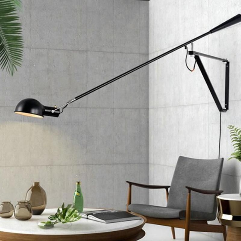 Art Decor LED Wall Mounted Bedside Light White Black Adjustable Long Arm Wall Lamp (WH-OR-199)